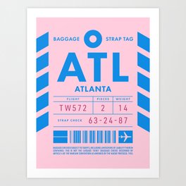 Luggage Tag D - ATL Atlanta USA Art Print