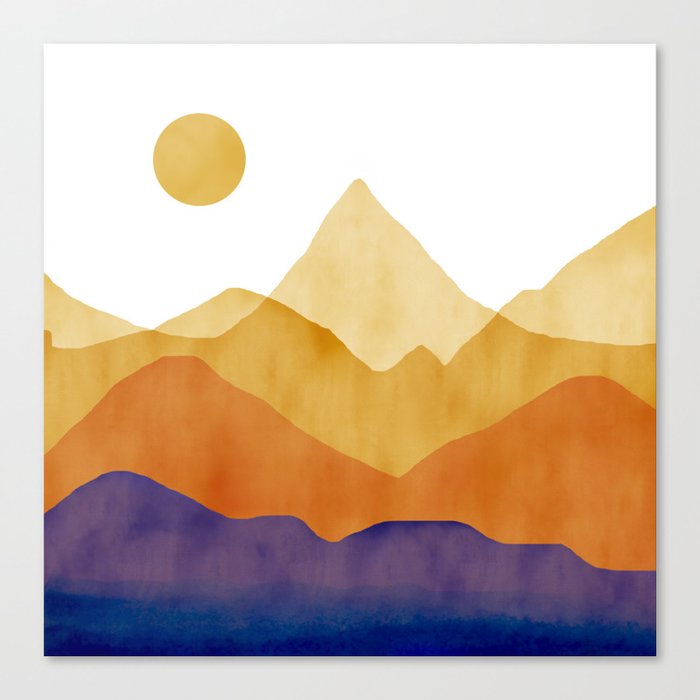 MOUNTAINS SUN Canvas Print