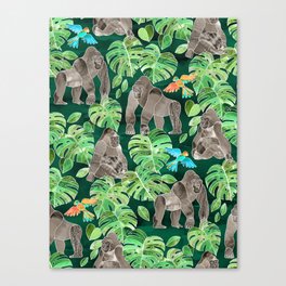 Gorillas in the Emerald Forest Canvas Print