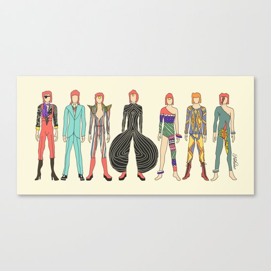 7 Red Head Bowies Canvas Print