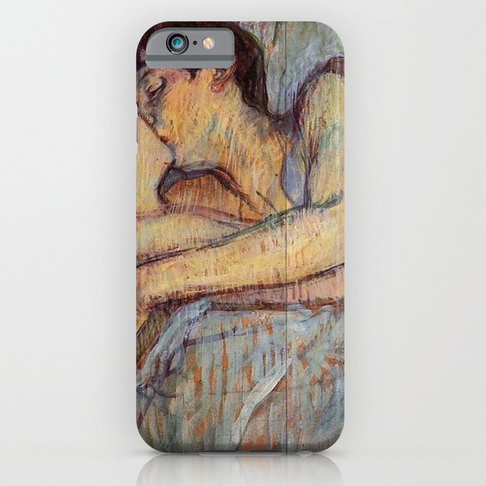 Henri De Toulouse Lautrec In Bed The Kiss Painting iPhone Case
