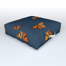 Monarch Butterfly Outdoor Floor Cushion | Entomology, Classroomdecor, Navyblue, Bugs, Science, Butterflydecor, Butterflyprint, Monarchbutterfly, Pollinators, Earthscience 