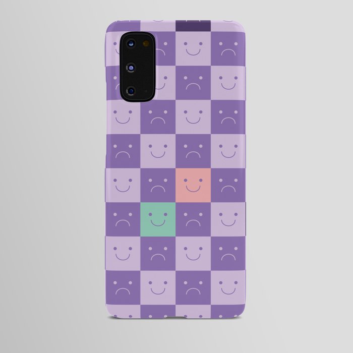 Plaid of Emotions pattern lilac Android Case