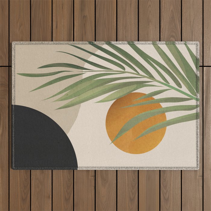 Abstract Art Tropical Leaves 47 Outdoor Rug