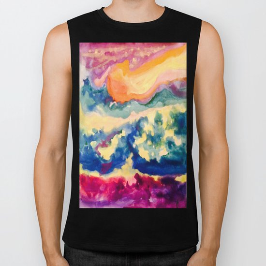 My Starry Watercolor Night Biker Tank