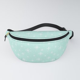 Snowflakes on Mint Blue Fanny Pack