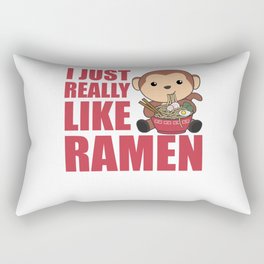 Ramen Japanese Noodles Sweet Monkey Eats Ramen Rectangular Pillow