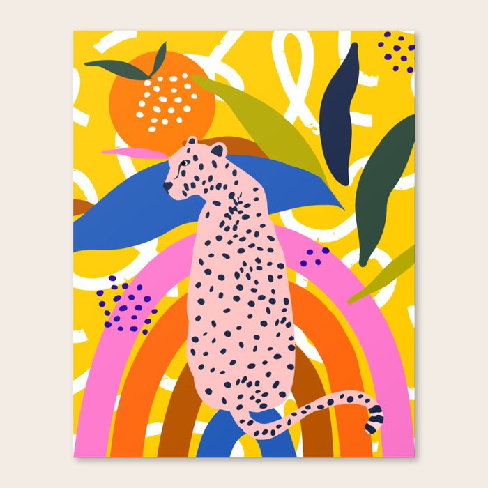 Leopard Somewhere Over The Rainbow, Maximalist Abstract Wildlife