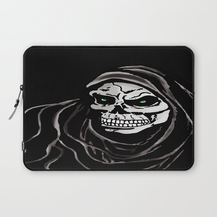Grim Death Reaper Halloween Death Skull Horror Day Laptop Sleeve By Mnaart