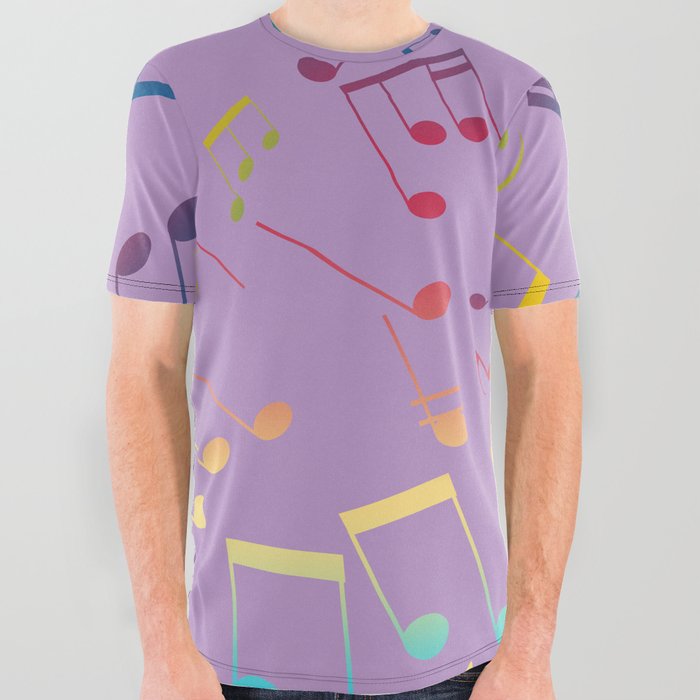 Musical Notes 7 All Over Graphic Tee