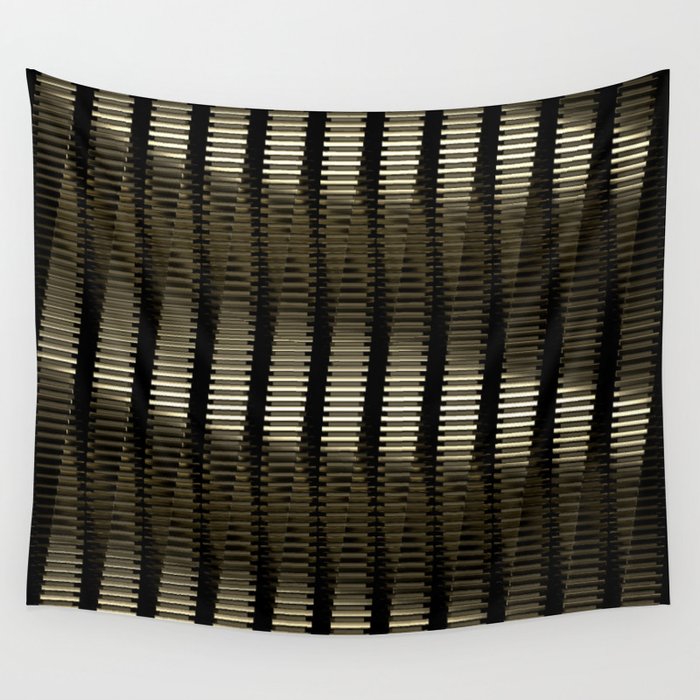 Spinning Columns Gold Futuristic Industrial Sci Fi Pattern