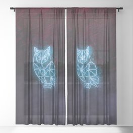 Fluorescent Owl Sheer Curtain