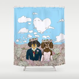 Dachshund Lovers - Honeymoon Shower Curtain