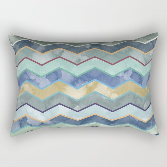 Watercolor Colorful Wave Rectangular Pillow