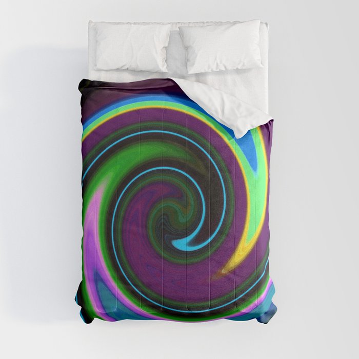 Swirl Retro Blue Comforter