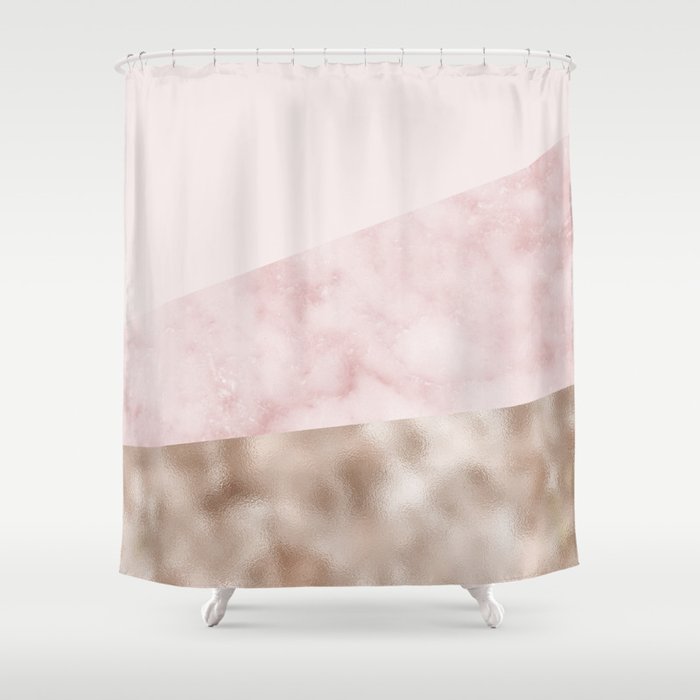 Urban Blush Marble Geo Shower Curtain By Marbleco Society6