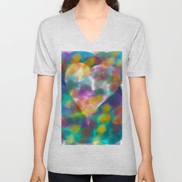 Watercolor Love Pattern Decorative V Neck T Shirt
