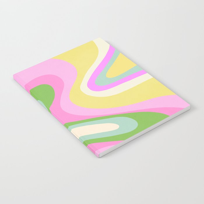 Neon Pastel Abstract Bubble Gum Swirl - Pink Notebook