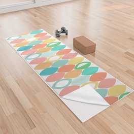 Colourful summer leaves pastel seamless pattern Yoga Towel