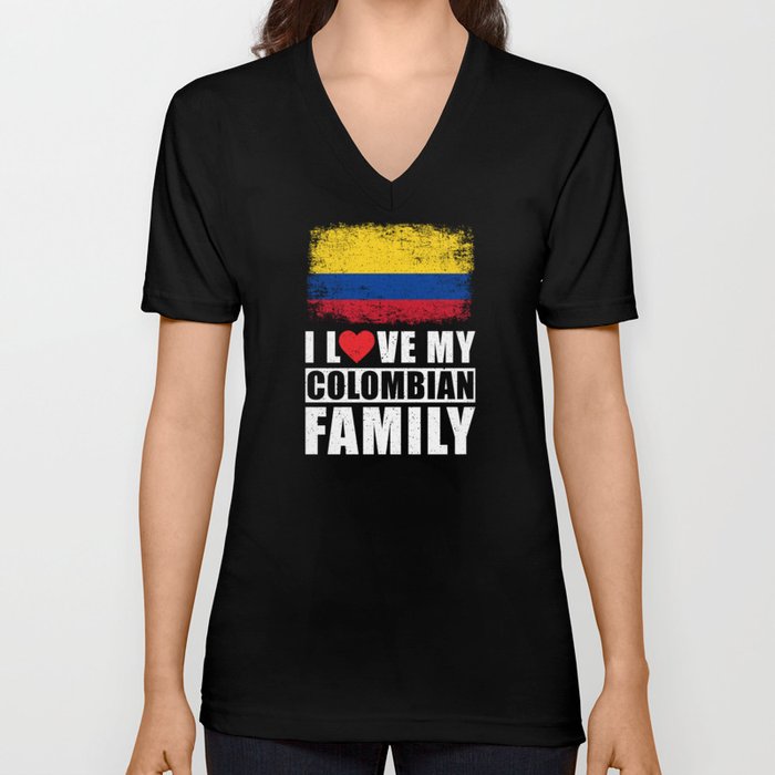 Colombian Family V Neck T Shirt