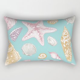Pretty Pastel Seashell Beach Rectangular Pillow
