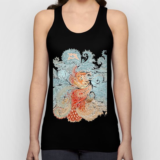 Light Blue Floral Indian Pattern Unisex Tank Top