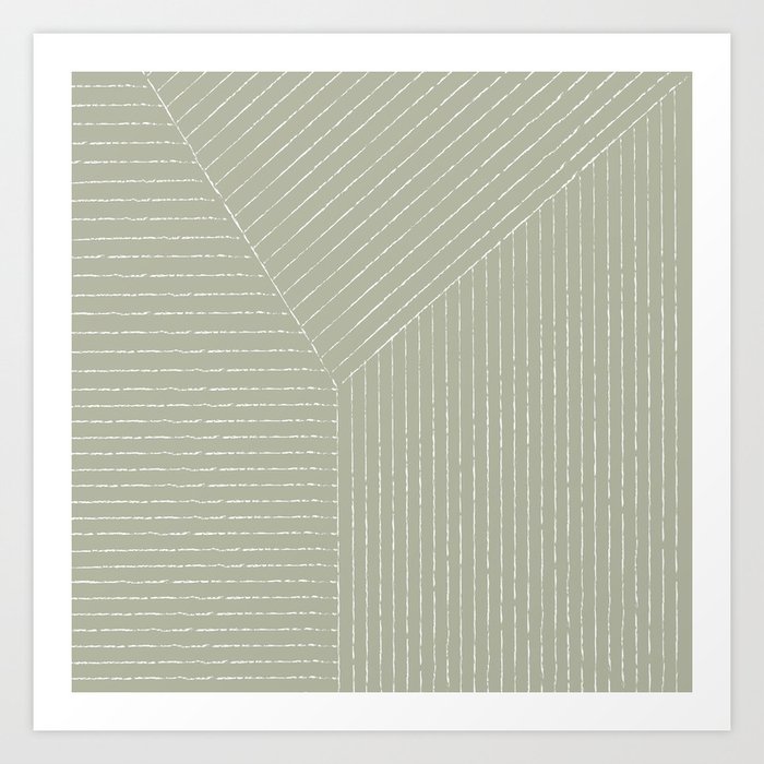 Lines (Linen Sage) Art Print