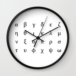 Greek Alphabet (version 1.) Wall Clock
