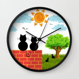 Cats in Love Wall Clock