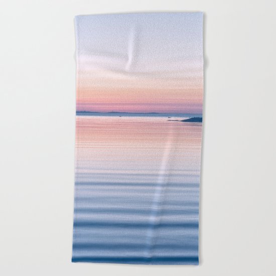 Pastel ripples sea and sky Beach Towel