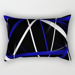 Seamless Abstract Royal Blue and White Lines Rectangular Pillow