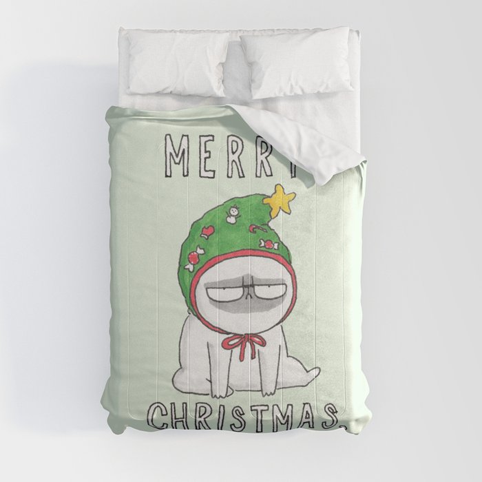 Grumpy Christmas puggy Comforter