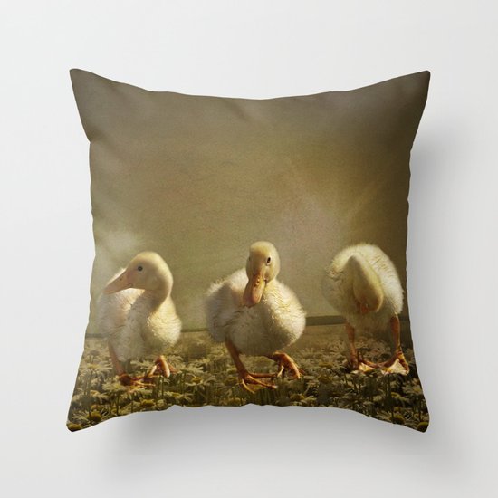 Dancing On Daisies Throw Pillow