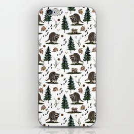 Raccoon and forest elements  iPhone Skin