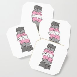 Demigirl Flag Pride Lgbtq Cute Bear Pile Coaster