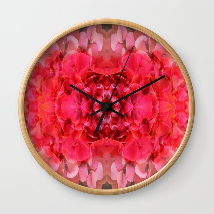 Floral Repeat - Pink Wall Clock