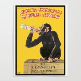 1925 Anisetta Evangelisti Italian Liqueur Advertising Poster Poster