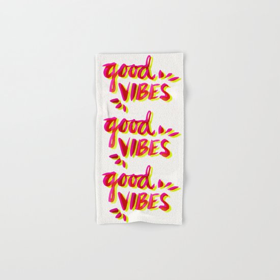 Good Vibes – Pink & Yellow Hand & Bath Towel