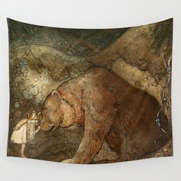 “She Kissed the Bear” by John Bauer Wall Tapestry