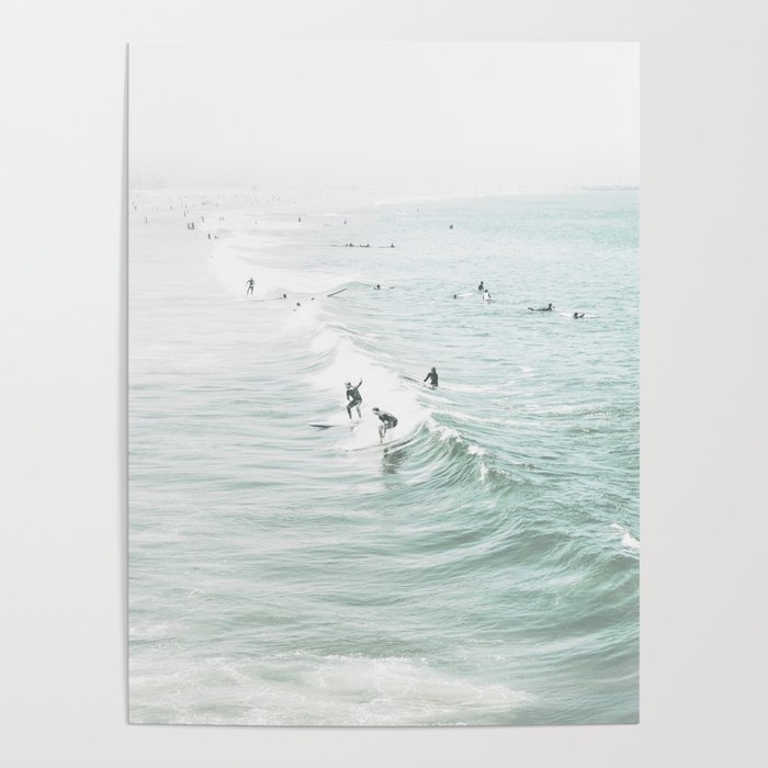 Surfer Waves Coastal Ocean Poster