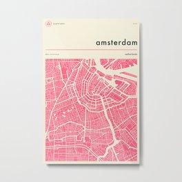 AMSTERDAM MAP Metal Print