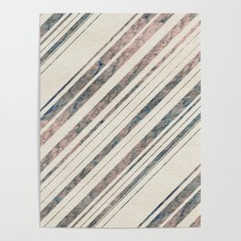 Marble Look Diagonal Stripes Poster