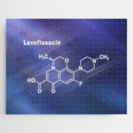 Levofloxacin antibiotic drug, Structural chemical formula Jigsaw Puzzle