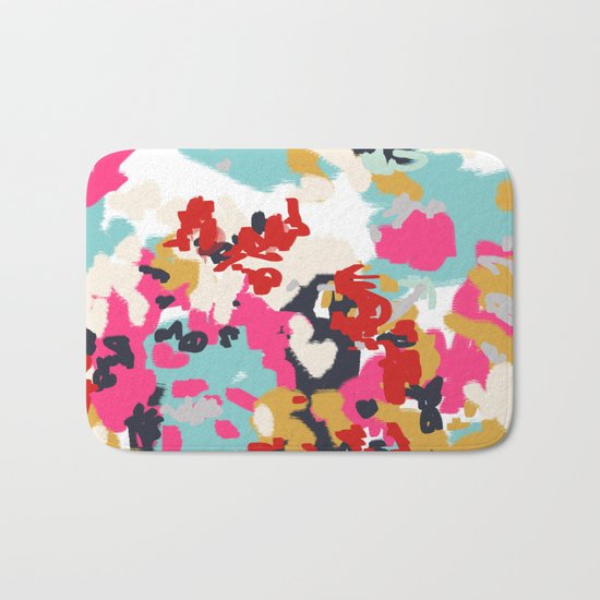 Inez - Modern Abstract painting in bold colors for trendy modern feminine gifts ideas Bath Mat