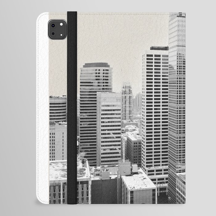 Minneapolis Skyline | Minimalist Black and White Photography iPad Folio Case