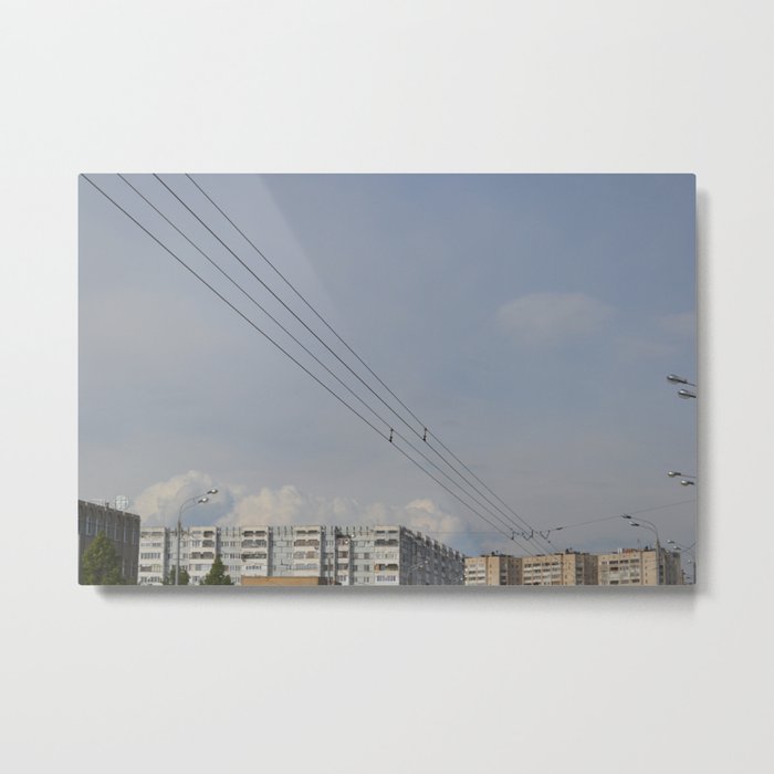 black wires of usuall city Metal Print