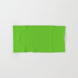 [ Thumbnail: Forest Green & Light Green Colored Lines Pattern Hand & Bath Towel ]