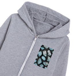 Turquoise Gemstones  Kids Zip Hoodie