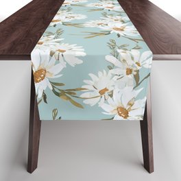 Isabella Daisy Watercolor Floral Table Runner