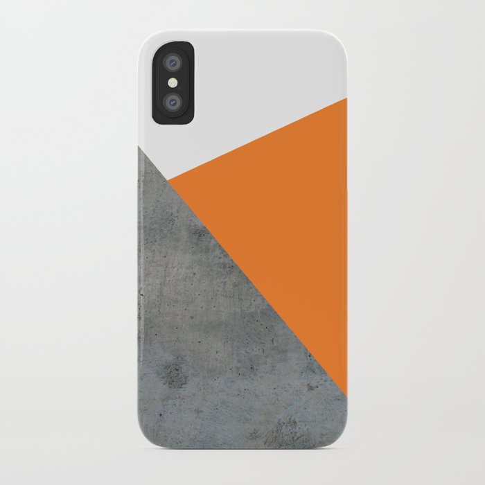 concrete tangerine white iphone case